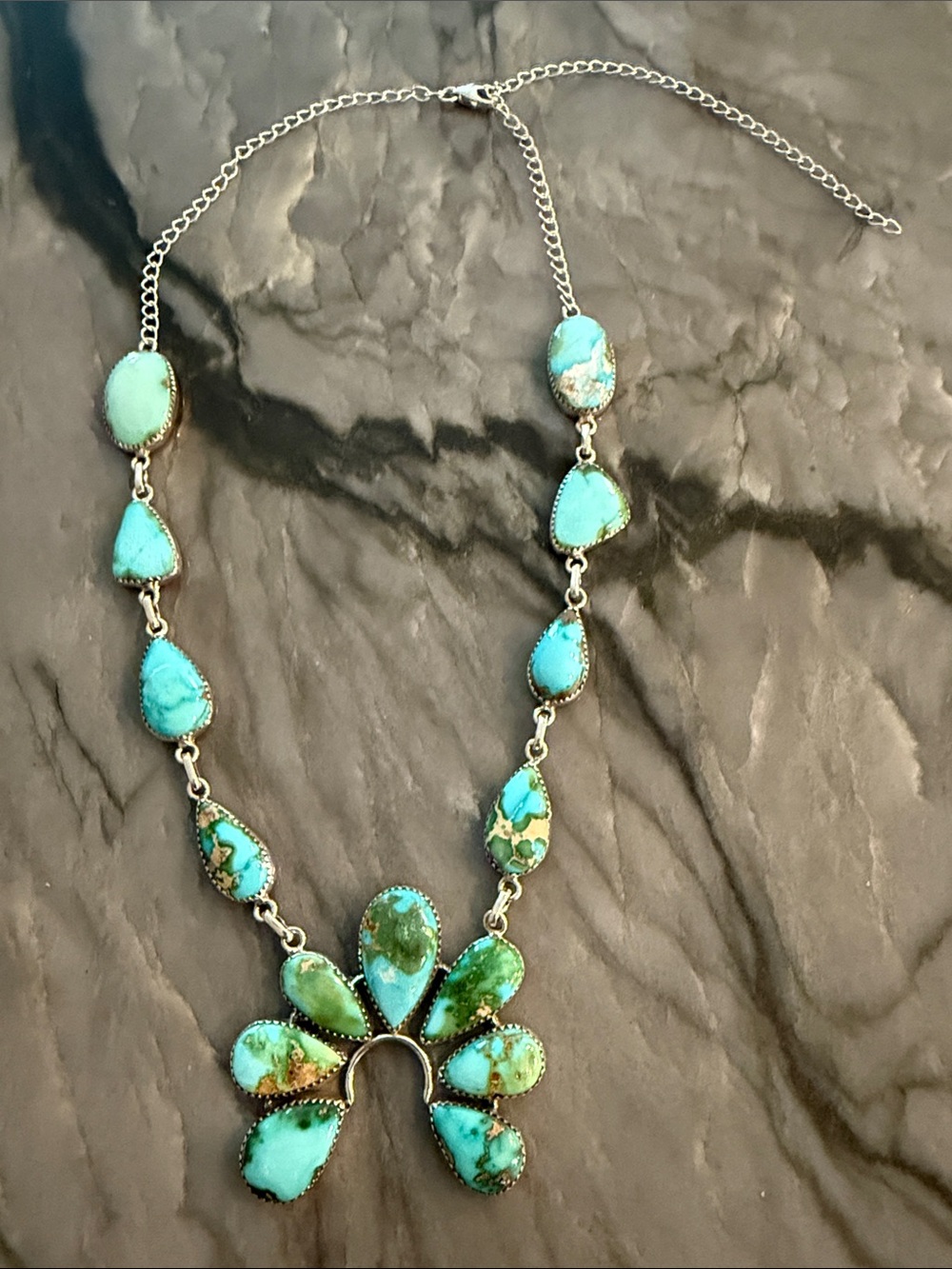 Sterling Silver Sonoran Gold Stone Naja Pendant Necklace - adjusts 13”-20”